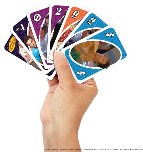 Mattel Games UNO Seinfeld Kartenspiel für Kinder, Erwachsene & Familienabende mit Sammeldeck & Sonderregel inspiriert von der TV-Show – Bild 3