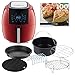 GoWISE USA Friteuse Air Friteuse XL 8 en 1 avec 6 accessoires + 50 recettes pour votre friteuse Air Friteuse (Rouge)