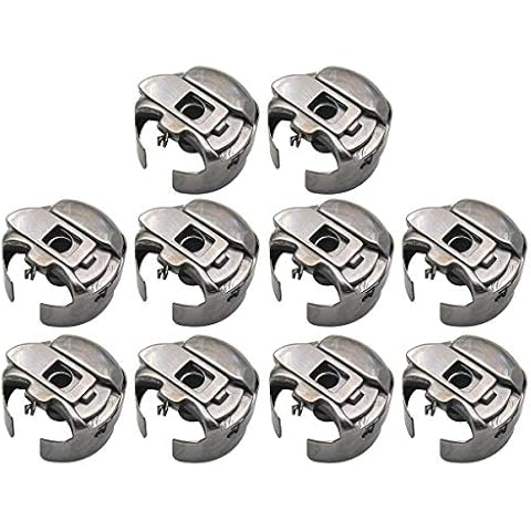 CKPSMS Brand - # BC-DBZ(3)-NBL Small L Size Pigtail Embroidery Bobbin Cases Compatible with/Replacement for Barudan Brand Melco Brand SWF Brand Tajima Brand Ricoma Brand MT-1501(10PCS) Cover