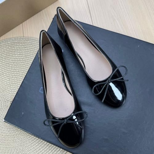 WENJIAZHIZHI Women's Bowknot Round Toe Ballet Flats Bride Dress Flat Shoes Cute Party Flats Soft Walking Slip-On Loafers2