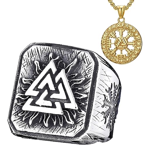 Bijoux Vikings Hommes Collier Valknut Bague Chevalière Nordique Unique