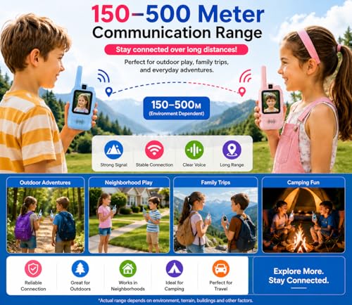 PRIMOVATE Kids Video Walkie Talkies 2 Pack with Dual Camera, 2-Way Smartphone-Style Toy for Boys & Girls, Voice Chat & Photo Capture – 150–500m Range, Fun Voice Effects, Instant Auto Pairing — view 6