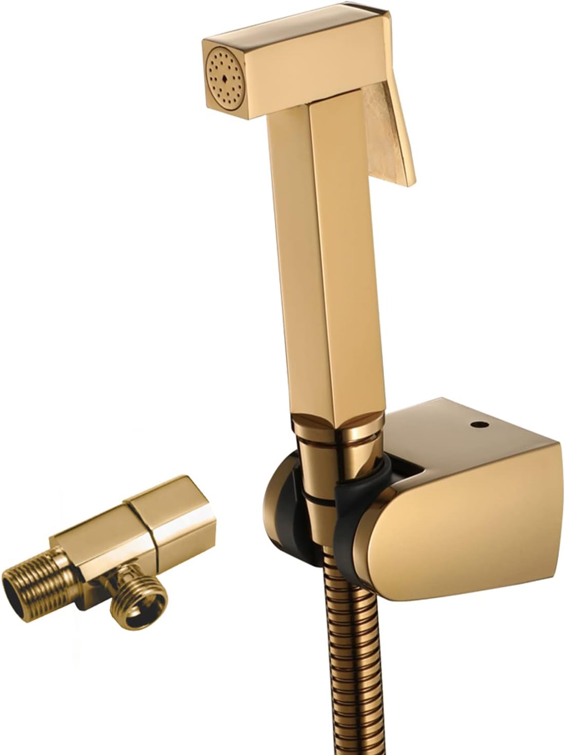 Handheld Bidet Sprayer Kit for Toilet, Toilet Sprayer Set with 59" Stainless Steel Hose and ABS Shower Hook, Easy Use for Cleaning Bathroom/Floor, Female Washing,Rose Gold(Titanium)