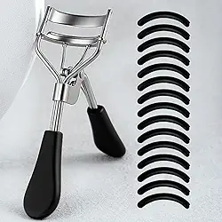 Modelador de cílios grande-angular, subindo para o céu, naturalmente enrolado, aço inoxidável, preto