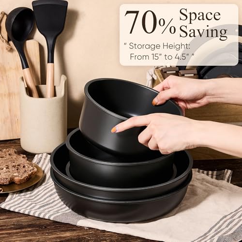 Image of CAROTE 33pcs Pots and Pans Non Stick, Cookware Sets Detachable Handle, Induction Kitchen Pots and Pans,NonStick Cooking Set, Oven /Dishwasher /Fridge Safe, Space Saving, Mothers Day Gifts