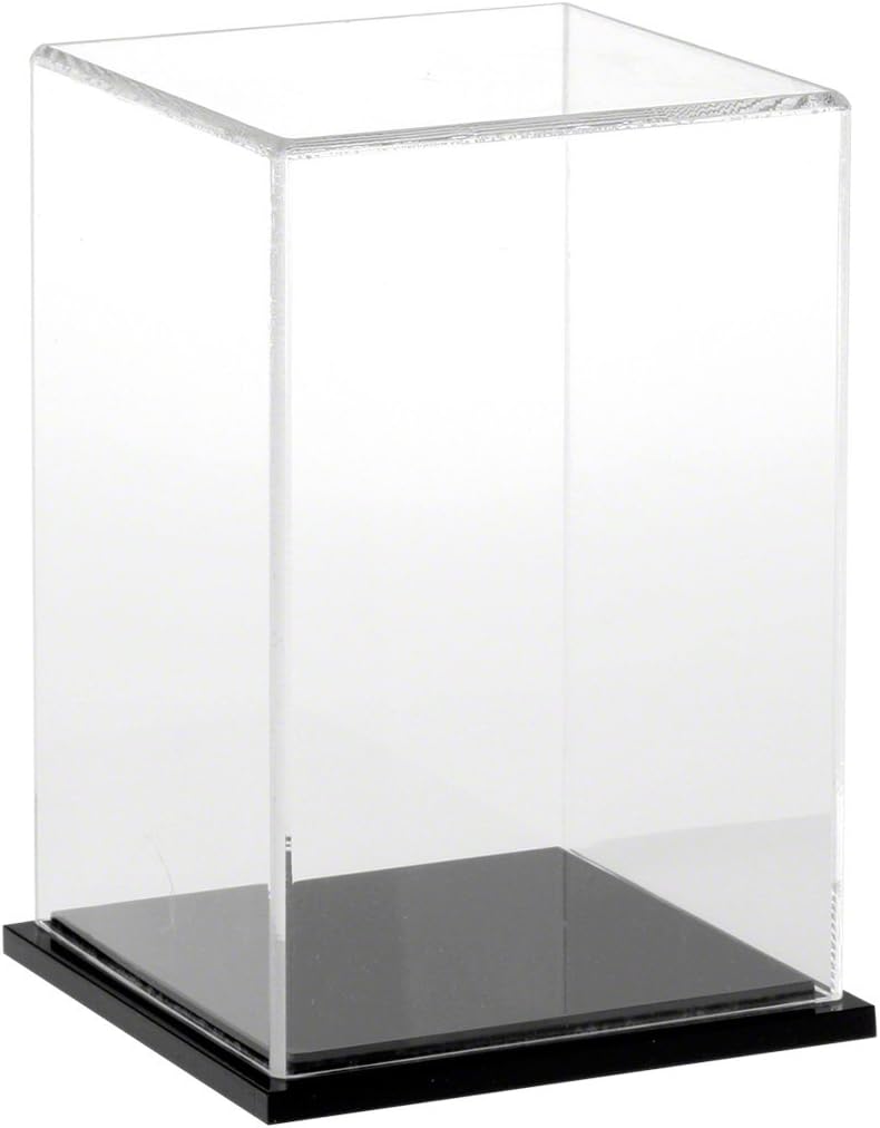 Plymor Clear Acrylic Display Case with Hardwood Base, 4" W x 4" D x 6" H: Home & Kitchen