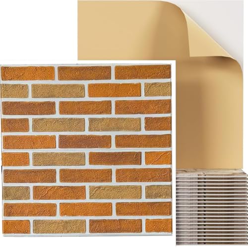 Revestimiento de ladrillo, paneles de pared de espuma resistentes al agua y duraapel tapiz 3D para sala de estar, baño y cocina, azulejos de pared autoadhesivos, grosor de 5 mm, A, 10 piezas