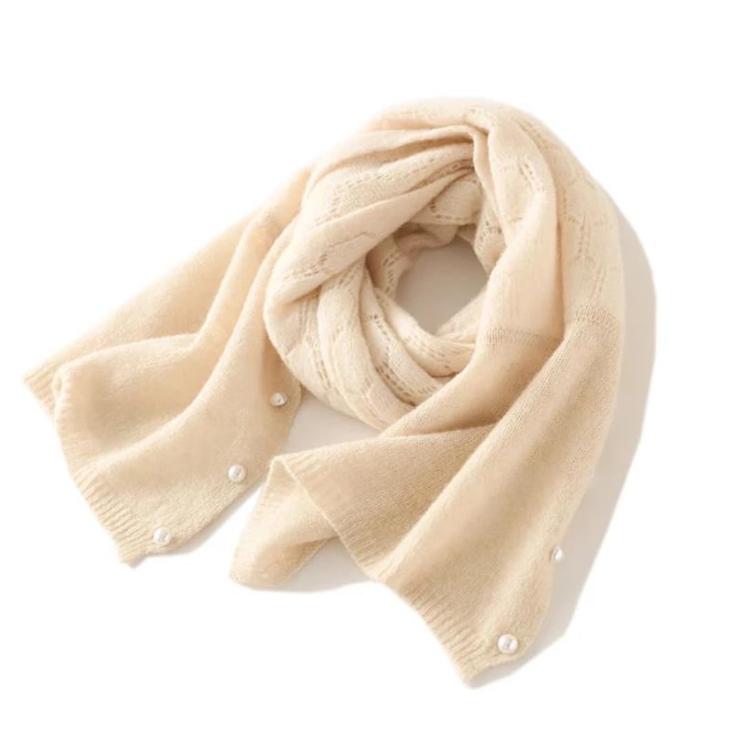 Lmtossey Primavera E Autunno Stagione Sottile Delle Donne di Lana Sciarpa Scialle Lungo Lavorato A Maglia Hollow Solid Scialle di