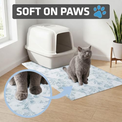 Image of Drymate Cat Litter Box Mat, Litter Trapping Mat, Light Blue, 29x36 XL