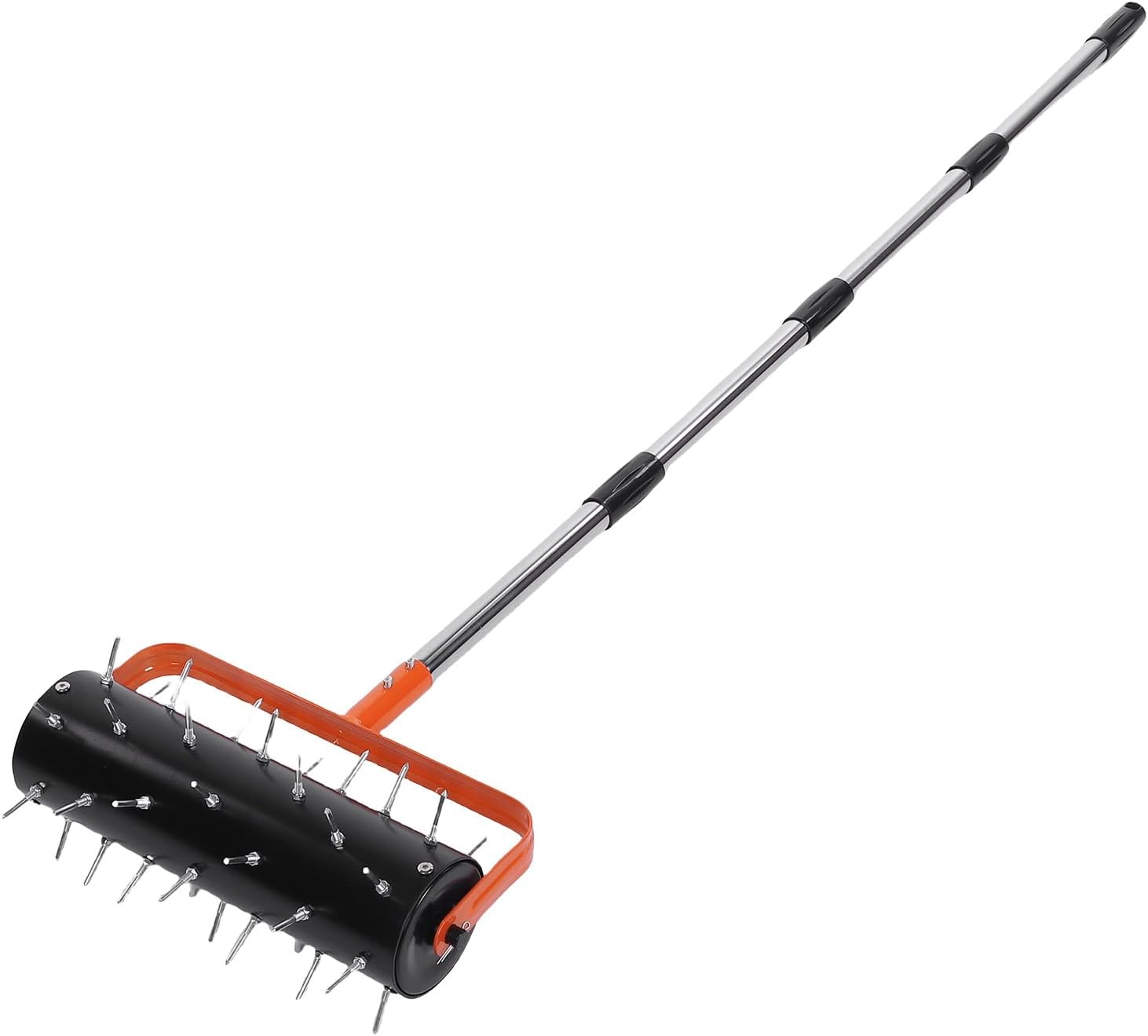 Zopsc Manual Lawn Aerator, Rolling Spike Aerator with 42 Enhanced Spikes, Adjustable Handle, Steel Construction, Weight Fillable, for Garden Yard Soil Care