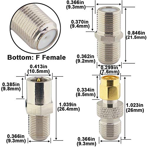 Kit de 12 conectores tipo F hembra a varios coaxiales miniatura 5