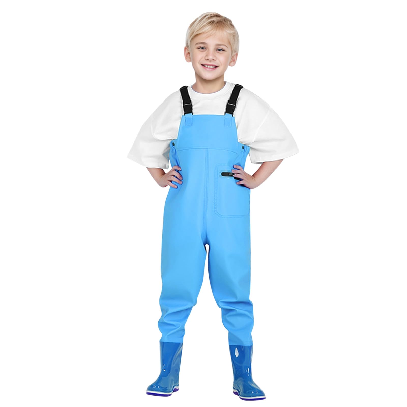 Kids Waders Fishing Waders Kids Chest Wader Waterproof Youth Waist with Boots Fishing Hunting Overalls Wader Fishings with A Pocket for Toddler Children Boys Girls