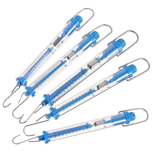 CIYODO 5pcs Spring Dynamometer Dual Scale Spring Scale Newton Spring Scale Scientific Spring Scales Science Spring Scale Mechanical Hanging Scales Sprung Tubular Spring Scale Plastic Blue