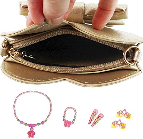 Goclothod Girls Bowknot Mini Coin Purse Heart Shape Cross Body Handbag Shoulder Bag Wallet - Image 4