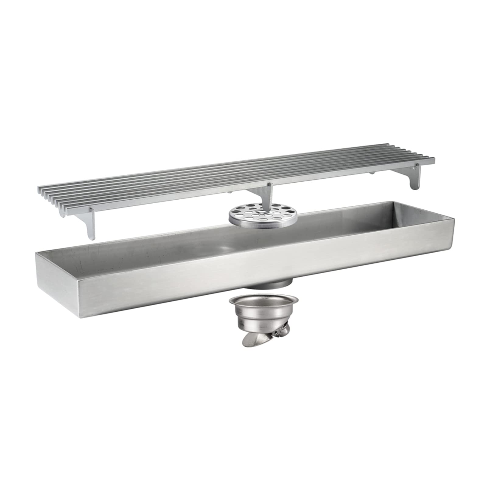Desagüe de Ducha Lineal, desagüe de Suelo Rectangular de 12 Pulgadas, desagüe de Suelo de Ducha de Acero Inoxidable 304 con Rejilla y Cubierta extraíble, para baño,Black