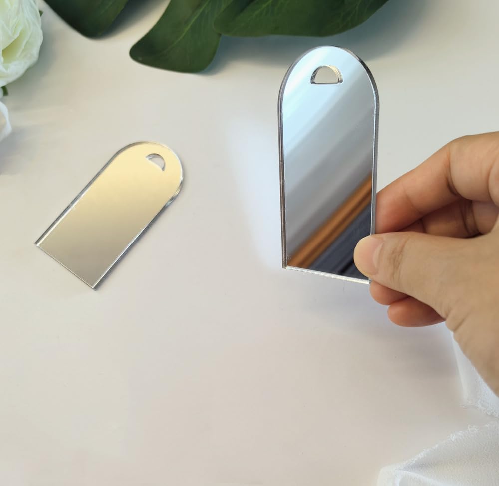 Set di 12 segnaposto in acrilico a specchio, etichette per bagagli ad arco a specchio per decorazioni per matrimoni, eleganti decorazioni per la tavola, regali personalizzati ed eventi memorabili