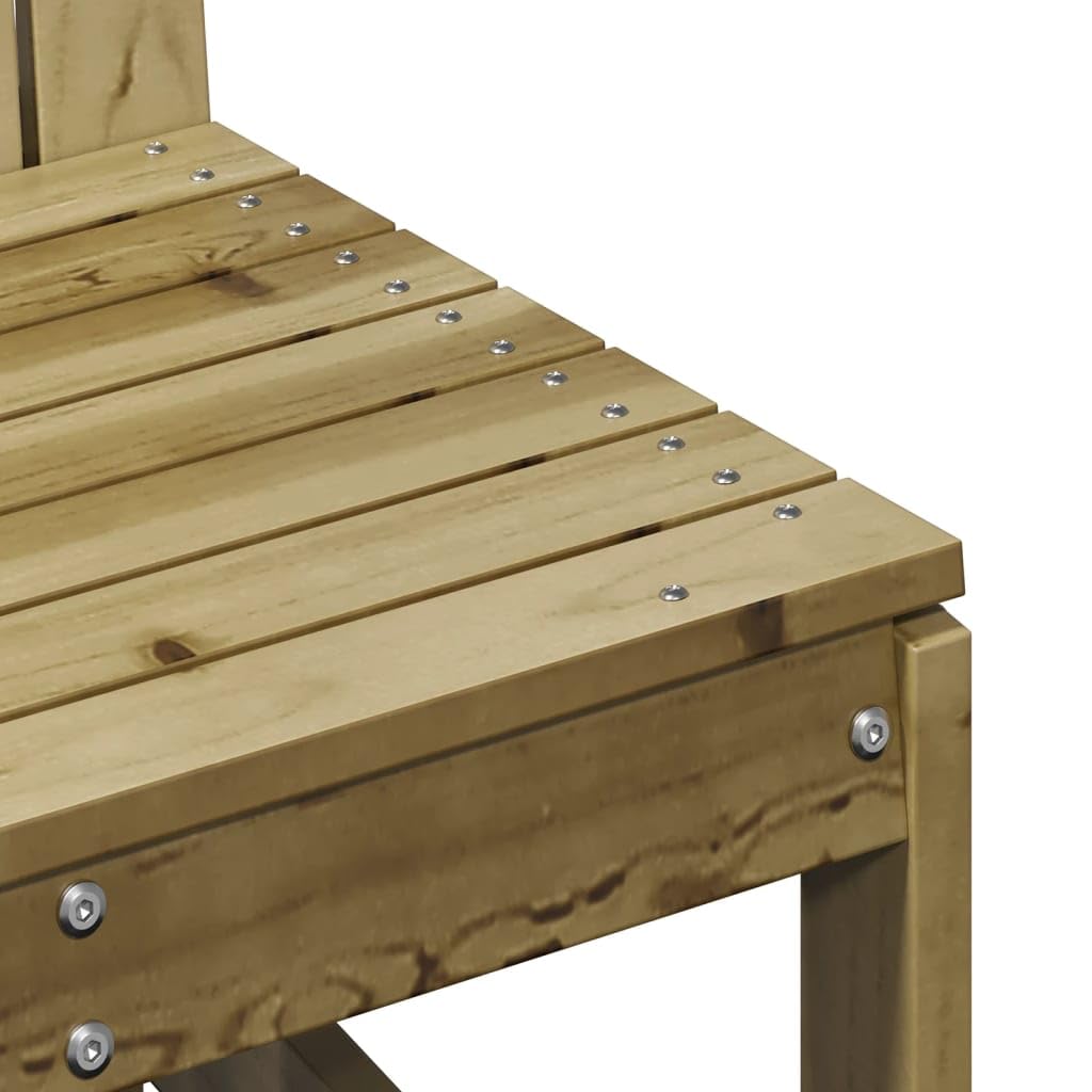 Sedia da giardino in legno di pino impregnato in autoclave, 50,5 x 55 x 77 cm, con design a doghe, per terrazza, balcone, esterno, resistente alle intemperie, confortevole