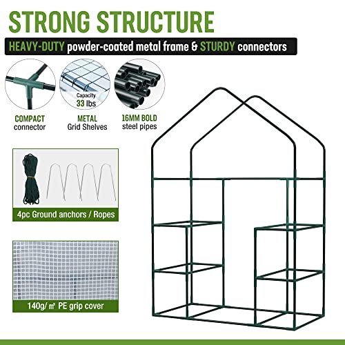 Image of WORKPRO Portable Small Greenhouses(56 inchx 29 inchx 77 inch) for Outdoor /Indoor