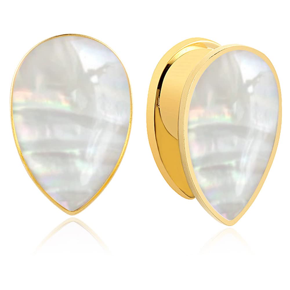 Casvort 2 PCS 6mm-25mm Hypoallergenic 316 Stainless Steel Elegant Wedding Ear Plugs Tunnels Helix Piercing Jewelry Shell Conch Ear Gauges Stretchers