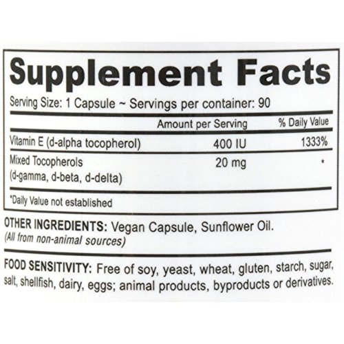 Deva Vegan Vitamins E With Mixed Tocopherols - 400 Iu - Non Gmo - 90 Vegan Capsules (Pack Of 2) #TOP1