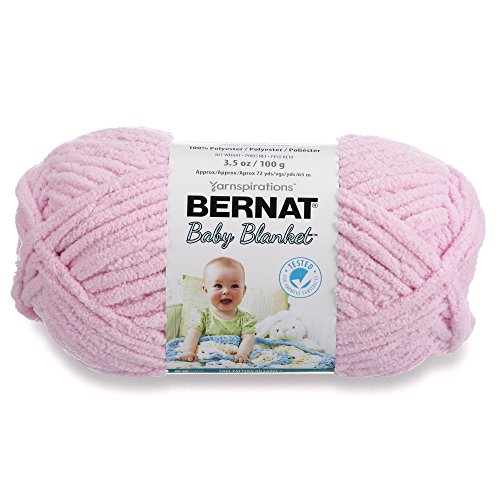 Bernat  Baby Blanket Yarn - (6) Super Bulky Gauge  - 3.5oz -  Pink  - Single Ball  Machine Wash & Dry (454533)