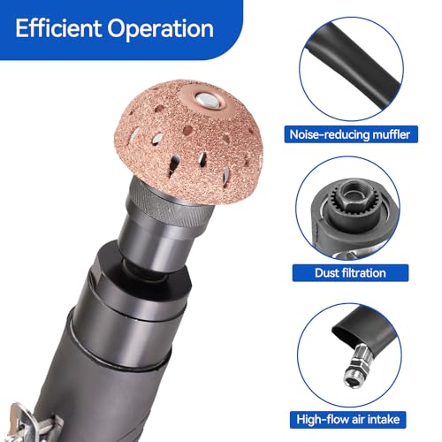 Image of Air Tire Restoration Polish Patch Tools Kit Heavy Duty - Include 2500rpm Low Speed Air Tire Buffer, Tire Inner Liner Scraper, Patch Roller, Tungsten Steel Buffing Wheel
