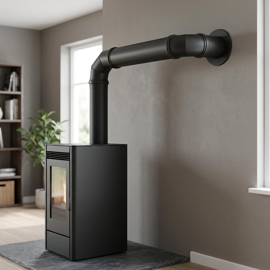 MAKA Tubo 2000 mm Canna Fumaria Pellet Nero Ø 100 mm