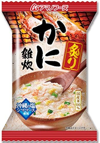 Amazon アマノフーズ フリーズドライ 炙りかに雑炊 21g 12食 セット 国産米 100 使用 沖縄の塩 シママース 使用 アマノフーズ おかゆ 雑炊 通販