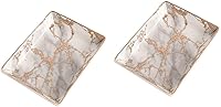 Vista 1 de PACKOVE 2pcs Bandejas Decorativas Ceramic Ring Tray Ceramic Jewelry Tray Ceramic Tray Ceramic Jewelry Dish Ceramic Earring Tray Decorative Trays