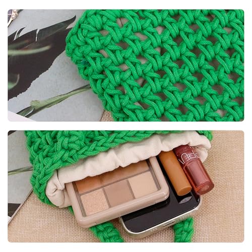 Image of Naimo Straw Beach Bag Woven Rattan Shoulder Bag Fishing Net Handbag Cotton Rope Tote Summer Crochet Hobo Bag
