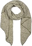 styleBREAKER Damen weicher Web Schal mit Zick Zack Zacken Muster in asymmetrischer Form, warm Winter, Stola 01017129, Farbe:Oliv-Creme