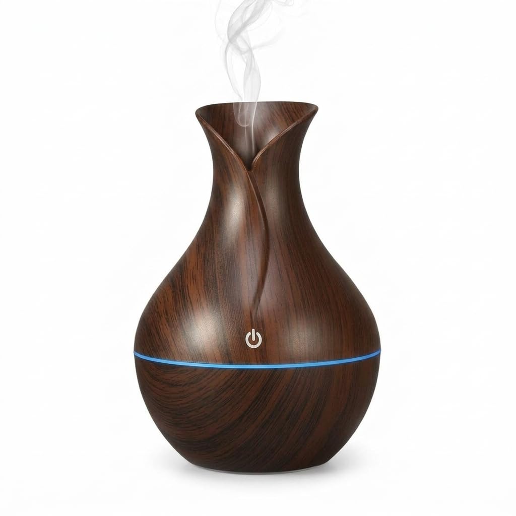 NEUTRINO 200ml USB LED Humidifier Silent Cool Mist Wooden Aroma Humidifier Long Pot Design Air Moisturizer for Home Office Bedroom-image-8