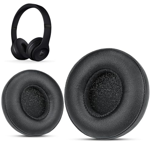 Krone Kalpasmos 's Beats Solo 3 wymienne nauszniki, zamiennik nauszników Beats Solo 2, pianka z pamięcią kształtu ze skóry białkowej premium z zestawami, super wygodne - czarne