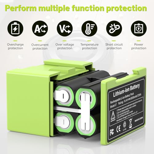 Image of 5000mAh Replacement for iRobot Roomba i7 Battery ABL-D1 14.4V Li-ion Battery Compatible with i8 i8+ i7 i7+ i4 i4+ i3 i3+ e5 e6 j7 j7+ j6+ j5 j5+ i7158 7150 7550 e5150 e6198 Series Vaccum Cleaner