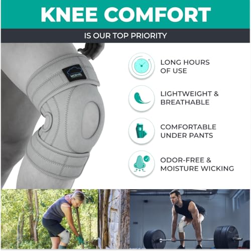 Image of Modvel ELITE Knee Brace for Men & Women - Patella Gel Pads & Side Stabilizers for ACL, Meniscus Tear, Arthritis & Injury Recovery - Maximum Support for Running, Sports & Joint Pain Relief