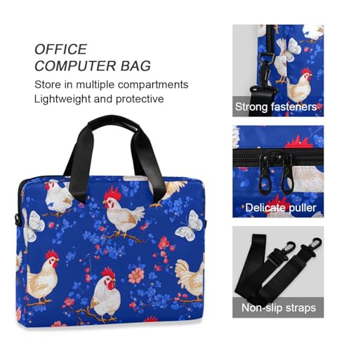 Funda para laptop 15.6 pulgadas con asa y correa azul miniatura 6