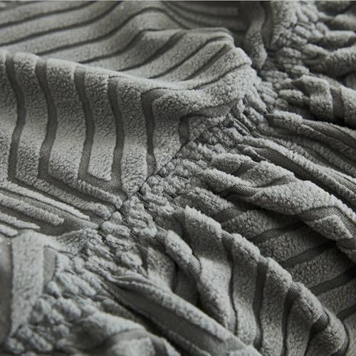 Housse de canapé extensible jacquard grise pour masquer l'usure