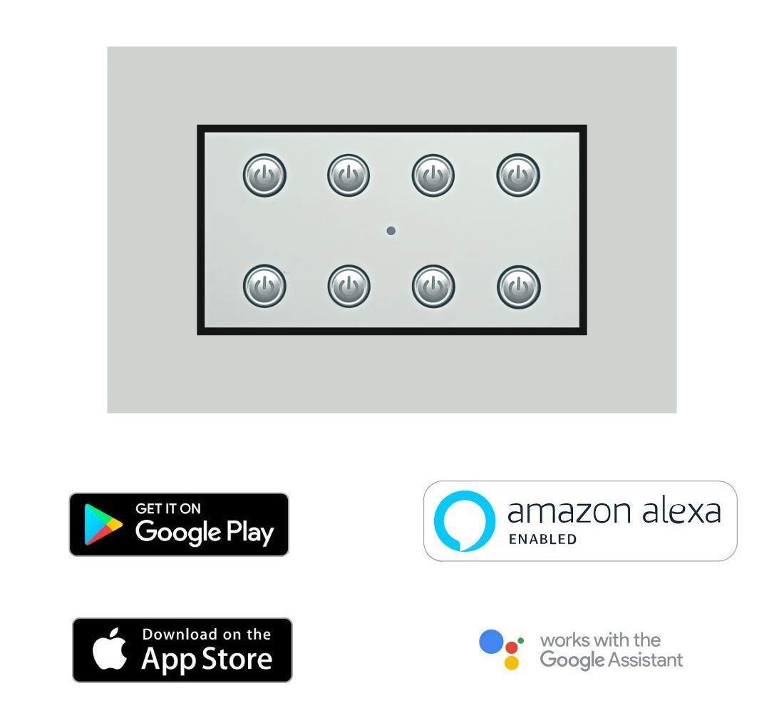 Smarteefi 8 Port Modular WiFi Smart Switch Board, Customizable with Smarteefi add-on modules, Compatible with Alexa (Size: 4M (146mmx94mmx40mm)) — Amazon image 2