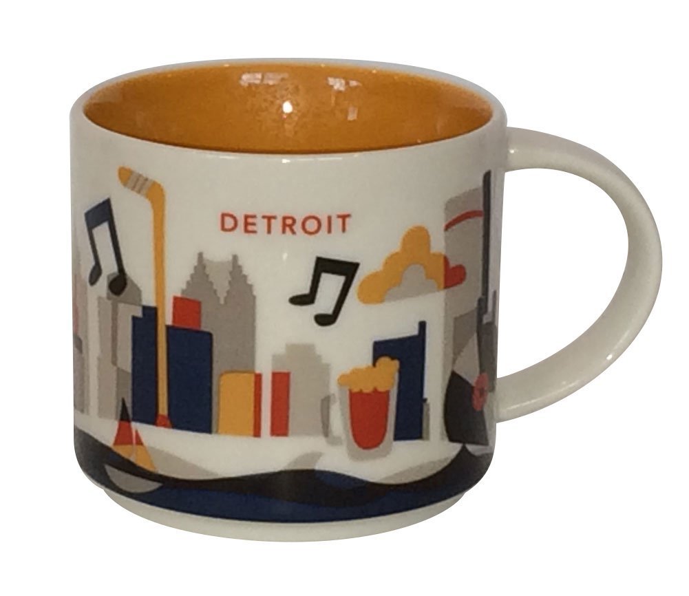 Amazon.com | Starbucks 2013 You Are Here Series Collectible Detroit Coffee  Mug: Coffee Cups: Coffee Cups & Mugs