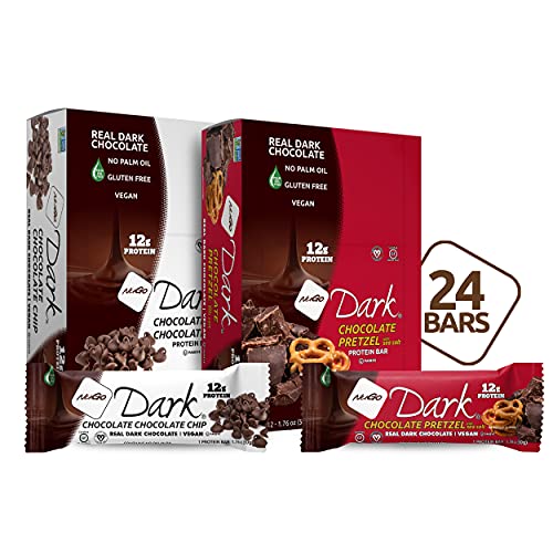 NuGo Dark Variety Chocolate Pretzel 12 Bars & Chocolate Chocolate