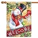 Toland - Candy Cane Snowman - Decorative Welcome Winter Holiday Cheer USA-Produced House Flag