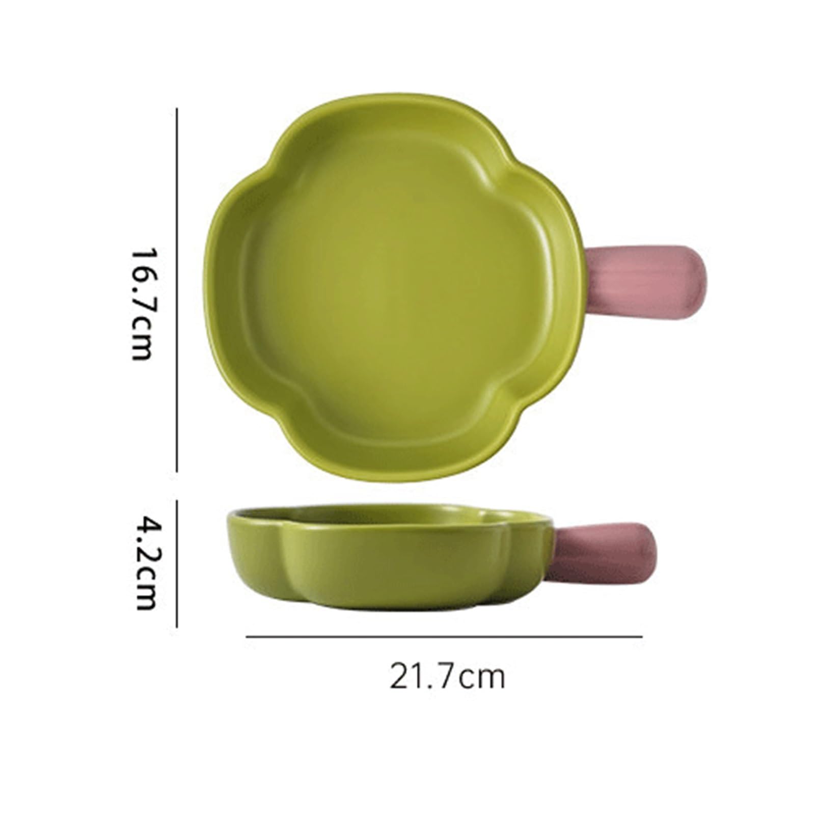 Blacha do pieczenia Ceramiczne naczynie do pieczenia z pojedynczym uchwytem(Biały)