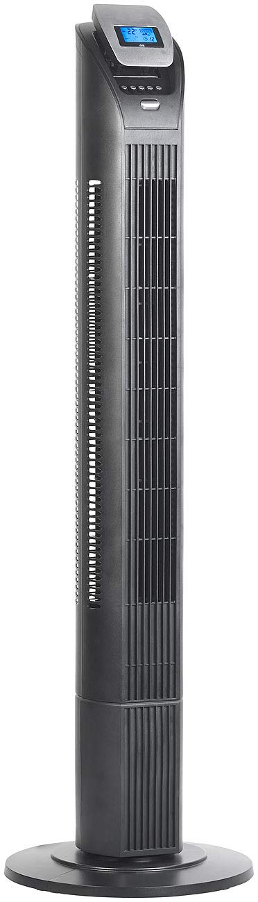 Sichler Haushaltsgeräte Turmventilator leise: 3-stufiger Design-Turmventilator mit Ionisator, 75°-Oszillation, 50 W (Standlüfter, Ventilator Ionisator, Ozon)