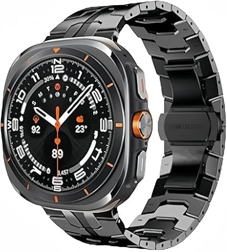 Stainless Steel Bands Compatible with Samsung Galaxy Watch 8 40mm/44mm/Classic 46mm 2025, Metal Bands Adjustable Rugged Robust Link Strap for Men