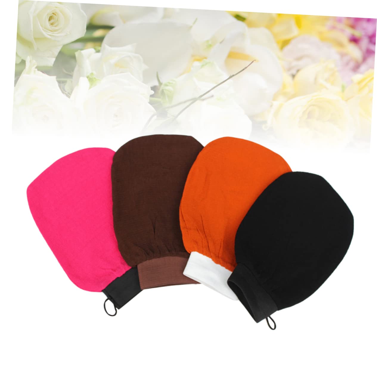 Healeved 12piezas Guantes Exfoliantes Para Ducha y Sauna De Para Eliminar Muerta Aleatorios Naranja Café Rojo Rosa
