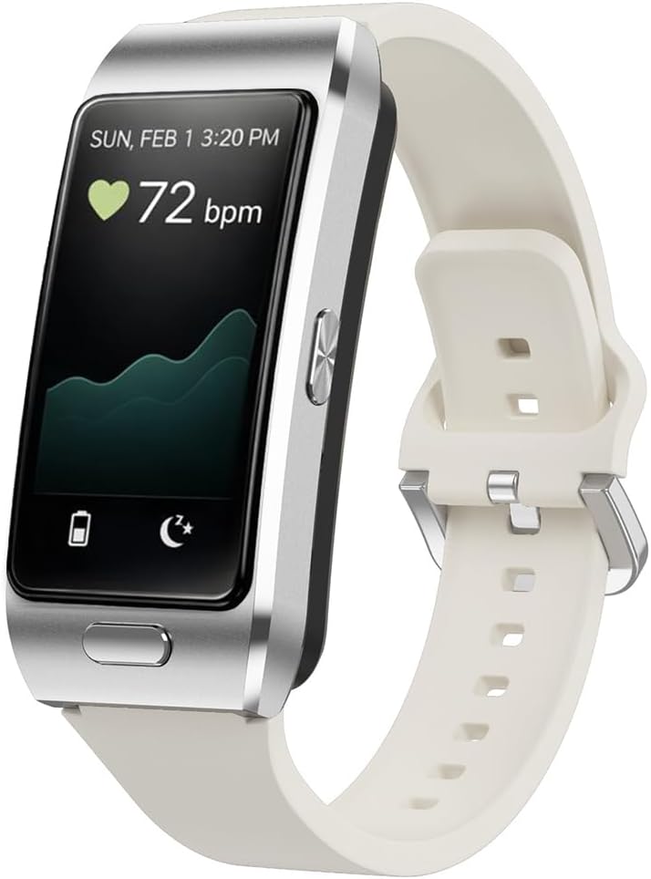 Slim Fitness Tracker for Men & Women, 1.57” HD Touchscreen Smart Band, Heart Rate & SPO₂ Tracking, Sleep & Activity Insights, Bluetooth Call Support(White)