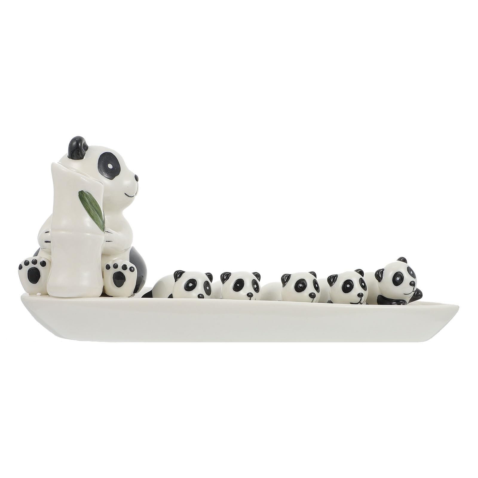 Set de Porte-Baguettes Panda en Céramique Blanc, Support Créatif et Décoratif pour Baguettes et Couverts, pour Table à Manger et Anniversaire