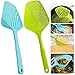 Cuchara de colador de cuchara SYOGUA para cocina y desagüe de alimentos, coladores para el hogar ranurados y tamiz con mango para fugas de agua, cocinar, hornear (verde+azul)