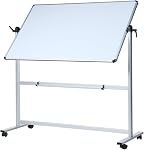 VIZ-PRO Double-Sided Magnetic Mobile Whiteboard,48 x 24 Inches Aluminum Frame & Stand | Rolling Dry Erase Board Easel Stand on Wheels with Aluminium Frame for School Office Home