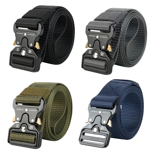 XiangJunly 4 cinturones de lona de nailon para mujeres y